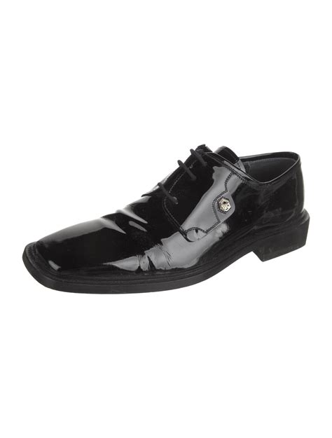 versace patent derby shoes